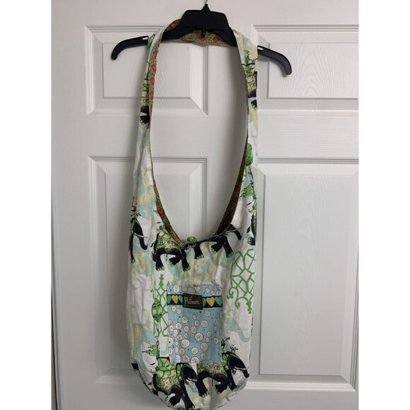 Matilda Jane Platinum Reversible Shoulder Tote Bag Elephant Geometric Print Size - Picture 2 of 6